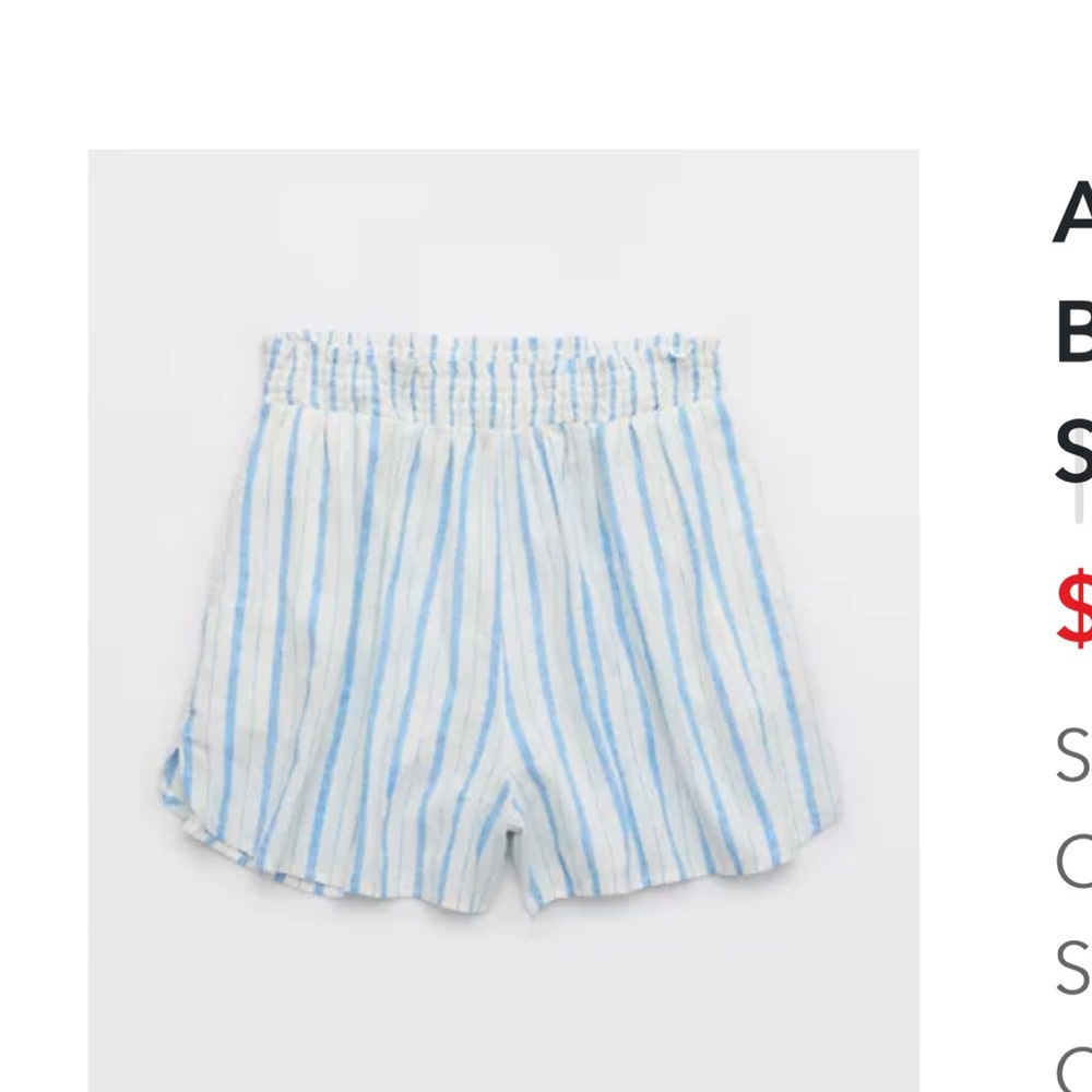 Aerie Pool to Party High Waisted Linen Blend Shorts